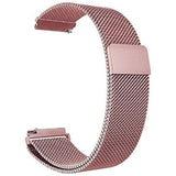 Bracelet milanaise rose 18mm fermeture magnétique pour montre connectée compacte
